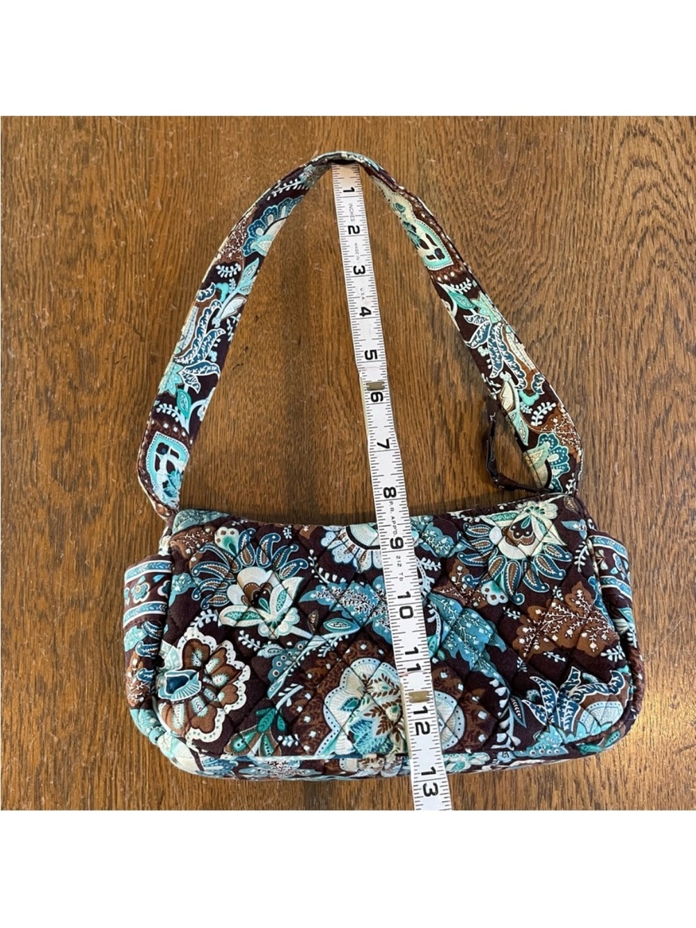 Vera Bradley Java Blue Maggie Purse Shoulder Handbag and Tri Fold Wallet Set - Picture 9 of 11
